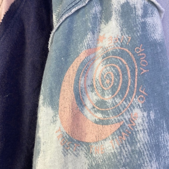 SOLD Free People We The Free Marley Cardigan Tee Top Purple Multi Size Large - Picture 5 of 13